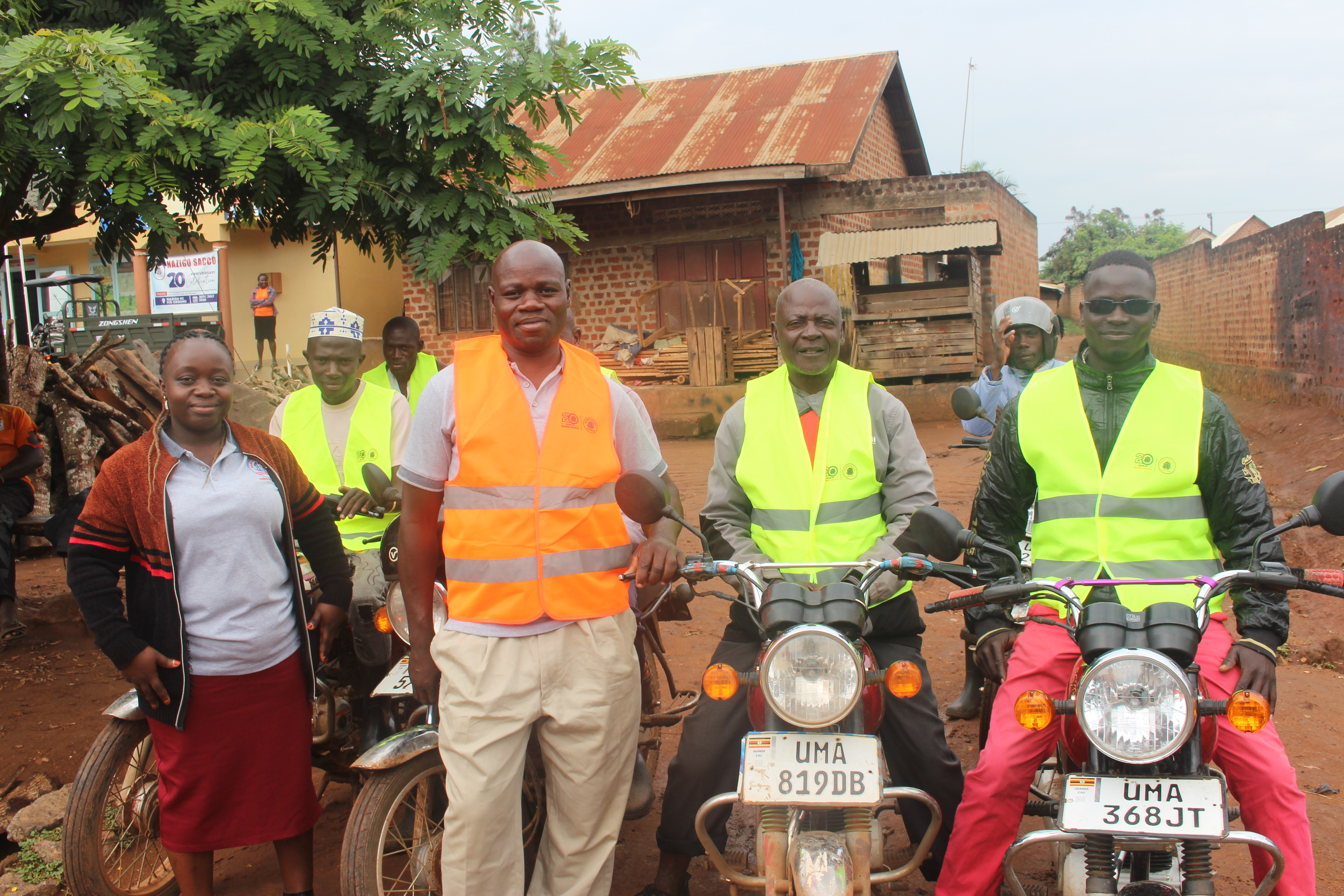Boda boda riders with reflector jackets
